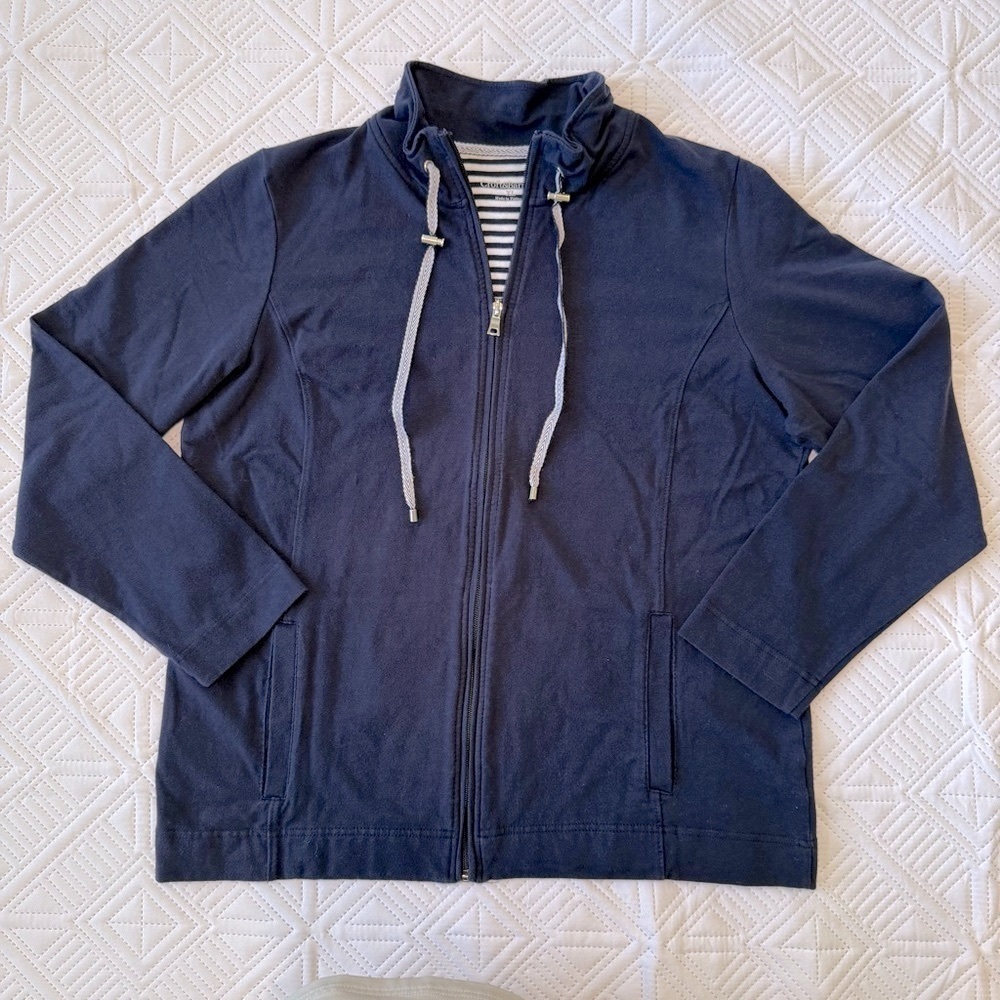 Croft & Barrow Zip Up Lightweight Sweatshirt Size XL in Navy